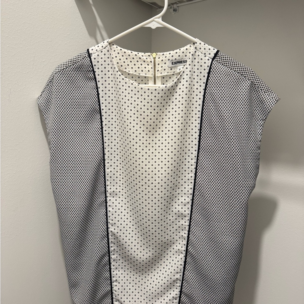 Express Black and White Patterned Top